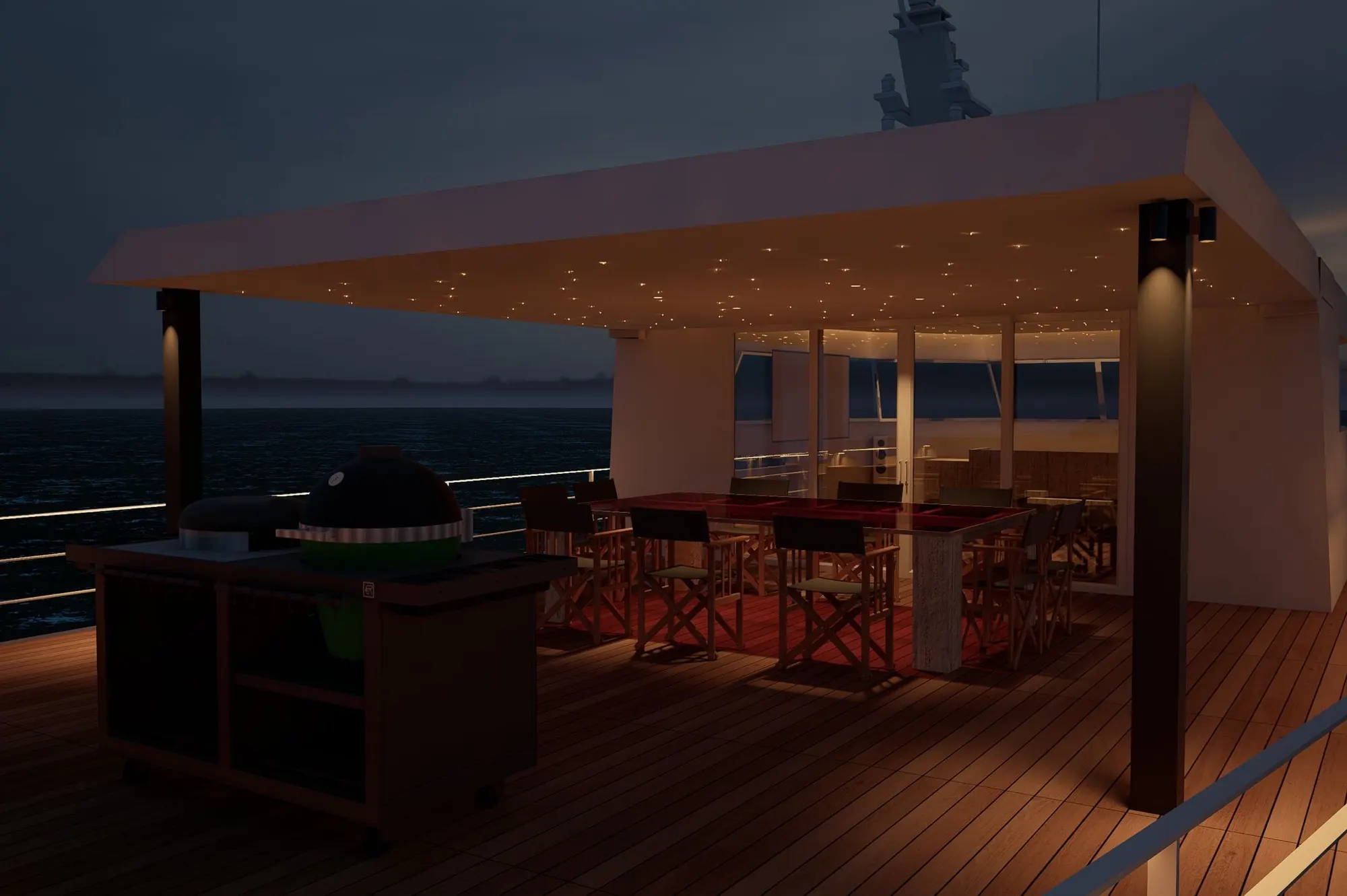 Design render of the aft bar on The James