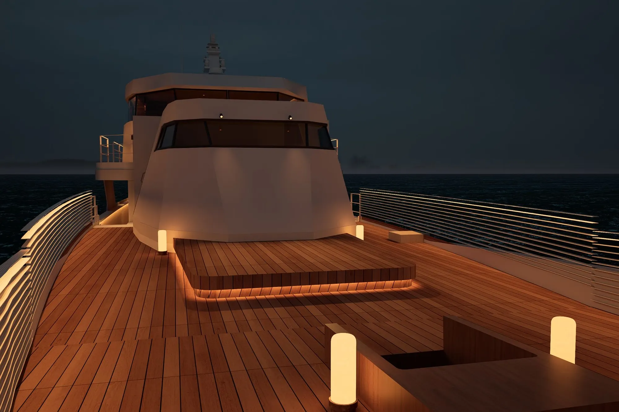 Design render of The James at sea