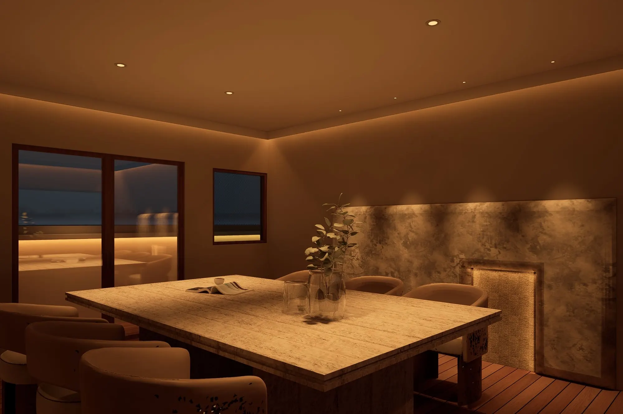 Design render of the dining deck